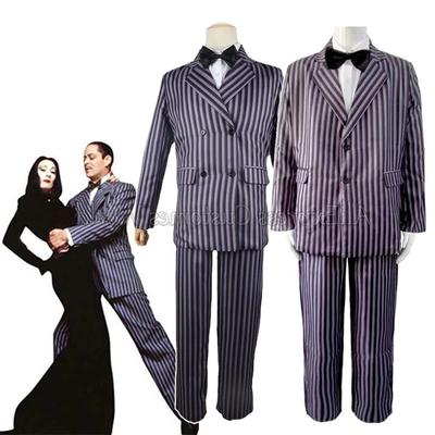 Filmový Kostým Wednesday Gomez Addams Cosplay Oblek Anime Hraní Rolí Rodinné Plesy Uniforma Oblečení Halloween Karnevalový Oblek Pro Muže
