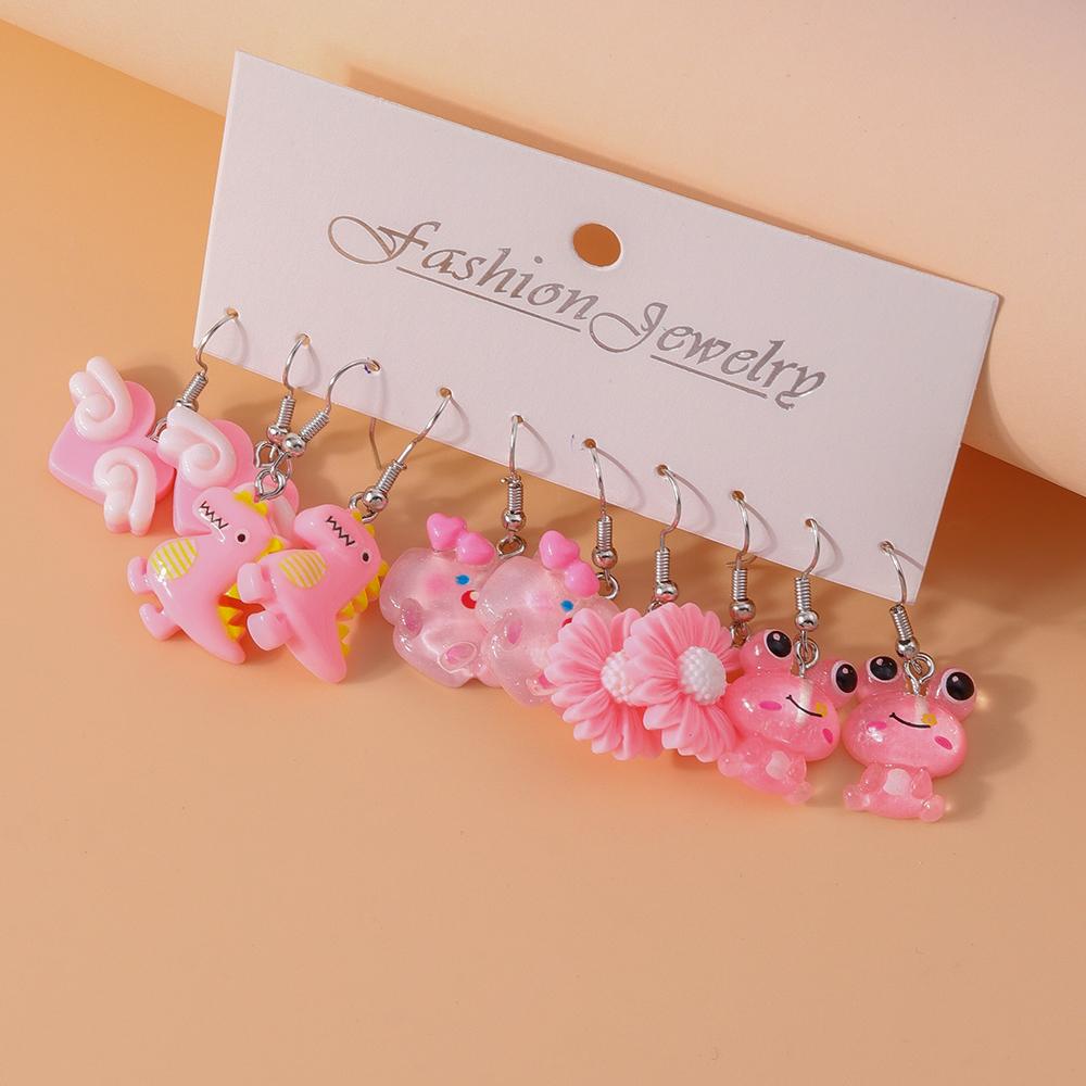 5 Pairs Cartoon Ice Cream Cookie Chocolate Donut Earrings for Women Girls 3D Food Dangle Earrings Kids Jewelry Gifts