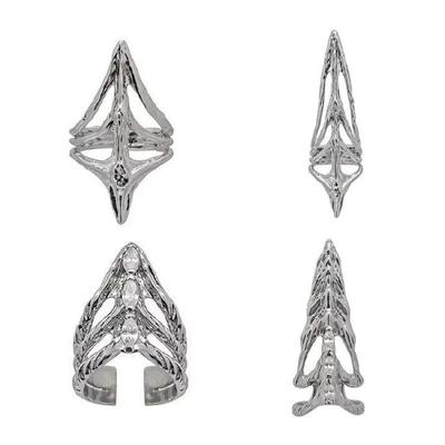 Fingernagelspitzen Krallenringe Nagel Schmuck Kupfer Textur mit Verstellbarer Größe für Mode Frauen die Eleganz und Stil Suchen