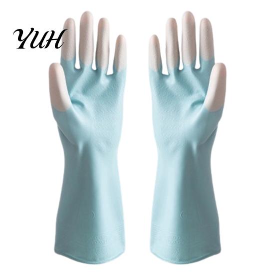 Dish Scrubbing Gloves for Home 2PCS PVC Dishwashing Gloves, Reusable Oil Resistant Cleaning Extended Flexible Waterproof Cuffs Kitchen And Household