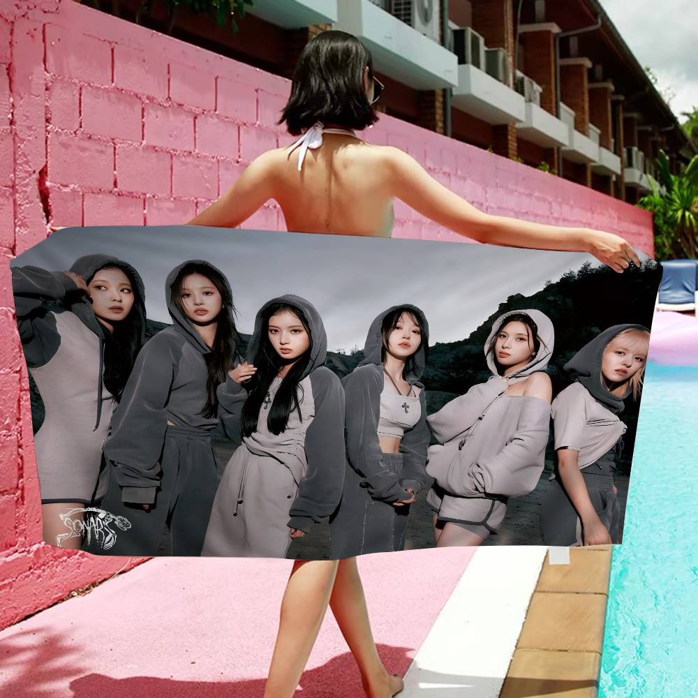 Girlgroup Unique N-NMIXX Beach Towel Colorful Bath Towels For Girl Microfiber Quick Dry Sand Free Beach Yoga Spa Gym Pool