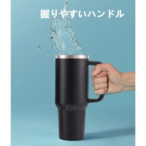 Eyawe Thermos with Lid, Handle, and Straw, Vacuum Insulated, Double-Walled Wall, Large Capacity, Keeps Hot or Cold, Spill-Proof, Stainless Steel Kettl