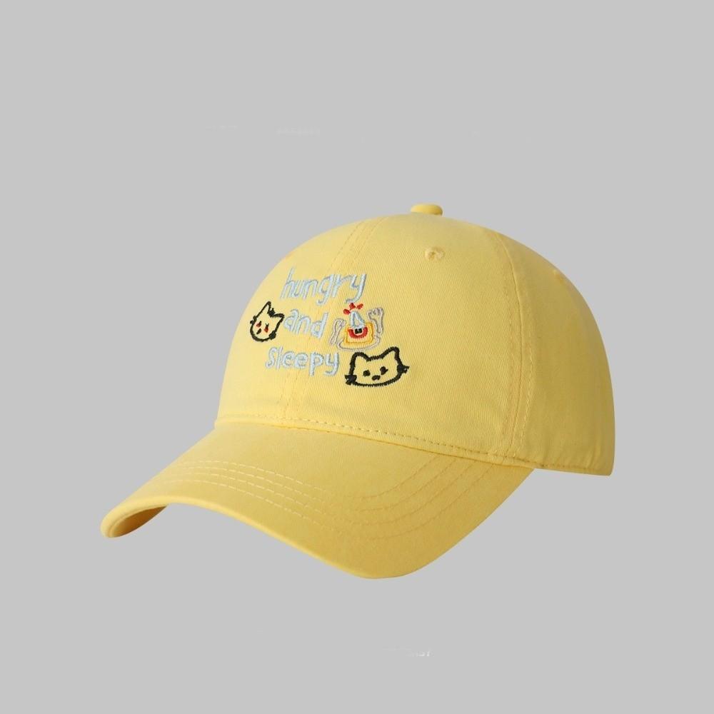 Korean Letter Baseball Cap Embroidery Snapback Cap Casual Cat Peaked Cap  Outdoor