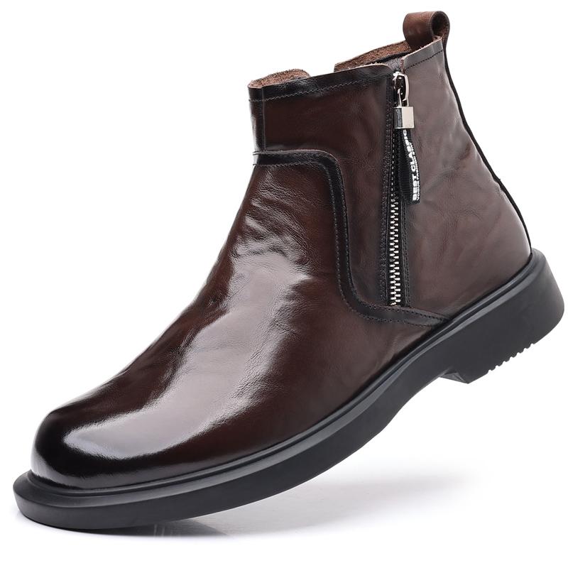 MODENGPAN Ankle Boots Men's Black/Brown 26609