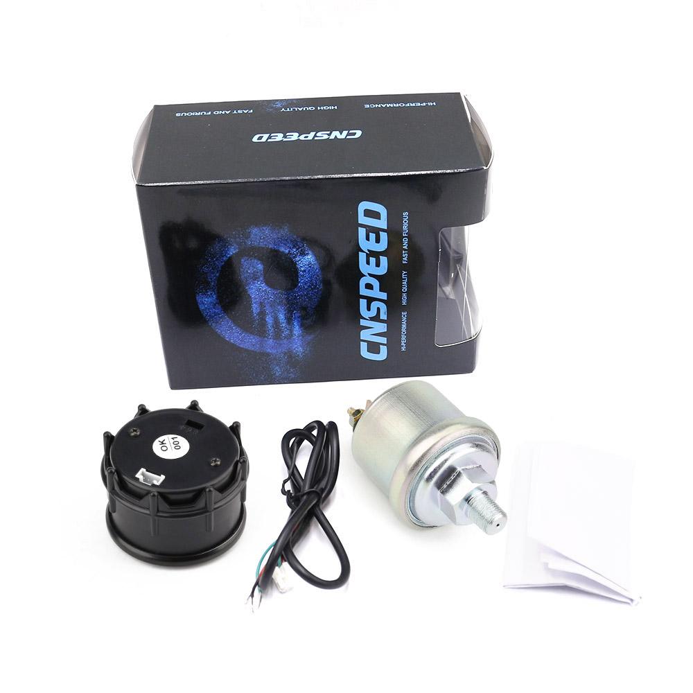 CNSPEED 2" 52mm Auto Digital Display Oil Pressure Gauge 0-150Psi Blue Led Light Oil Press Gauge & Oil Pressure Sensor Car Meter