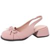 French temperament women's single shoes bow hollow bag head sandals 2025 spring new gentle and sweet back empty low heels
