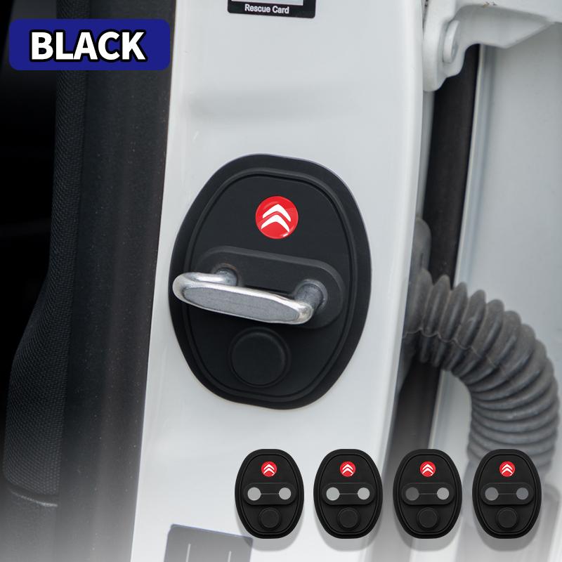 4pcs Car Styling Auto Protect Door Lock Cover Stickers Accessories For Citroen C1 C3 C4 C5 C6 2CV VTS Picasso Cross Cactus RD3