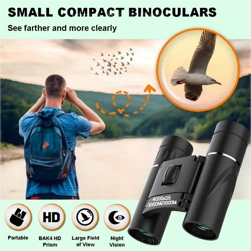 4000x25 HD Krachtige Verrekijker Lange Afstand Opvouwbaar Mini Telescoop Draagbaar Voor Jacht Sport Buiten Kamperen Reizen Wandelen