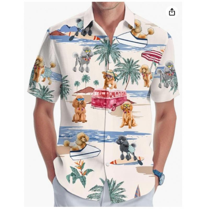 A new large-size men's fashion digital printing short-sleeved shirt in summer from the source manufacturer