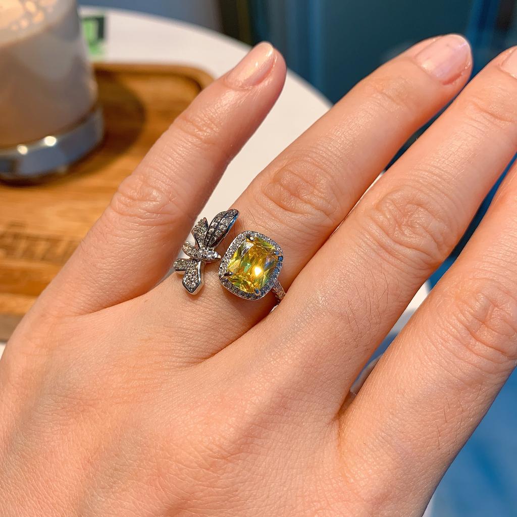 Clearing Tiktok Live Broadcast Red Corundum Fat Rectangular Ring Color Treasure Vintage Jewelry At A Loss