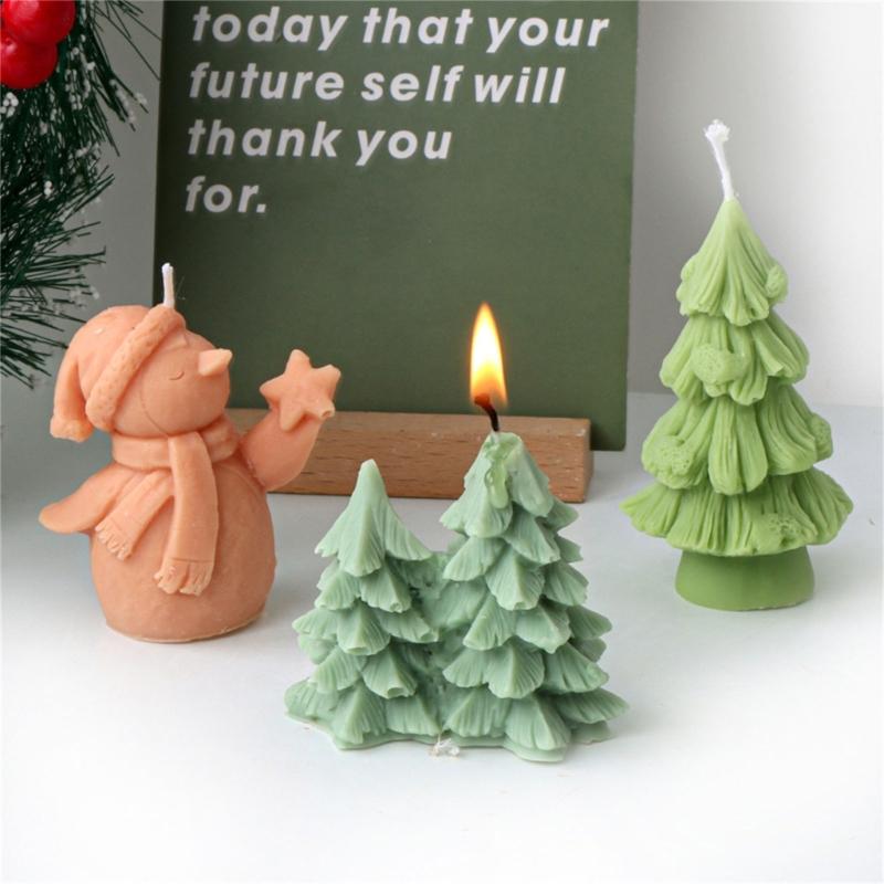 Christmas Silicone Candle Molds Crafting Moulds Reusable Molds Handmade Soap Mold Christmas Series Pattern for Candle