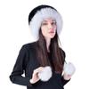 Winter hat, female fox fur, leather straw hat, knitted thickened wool hat, sweet and cute, ear protectors to keep warm