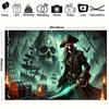 Pirate leader on Skull Island, polyester background banner, holiday decoration, room, garden, photo studio props
