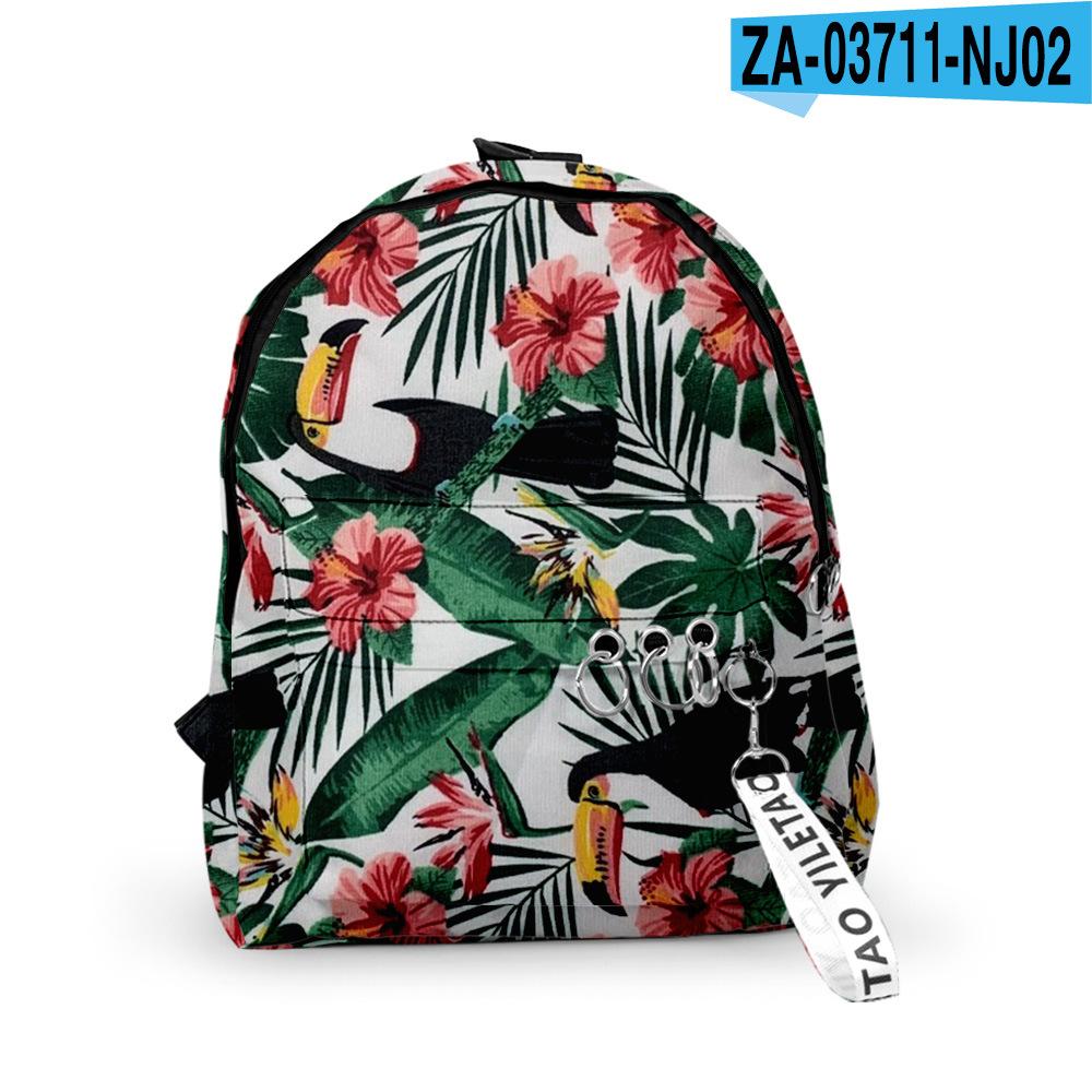 Classic Popular Leaf pattern Backpacks Boys/Girls pupil School Bags 3D Print Keychains Oxford Waterproof Cute Small Backpacks