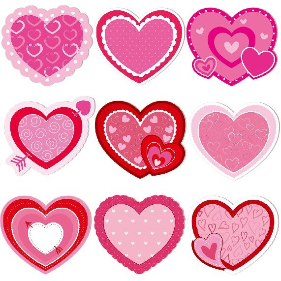 45Pcs Valentine s Day Heart Cutouts Paper Hearts Cutouts Romantic Love Decoration for Bulletin Board Classroom School Happy Valentines Day Wedding