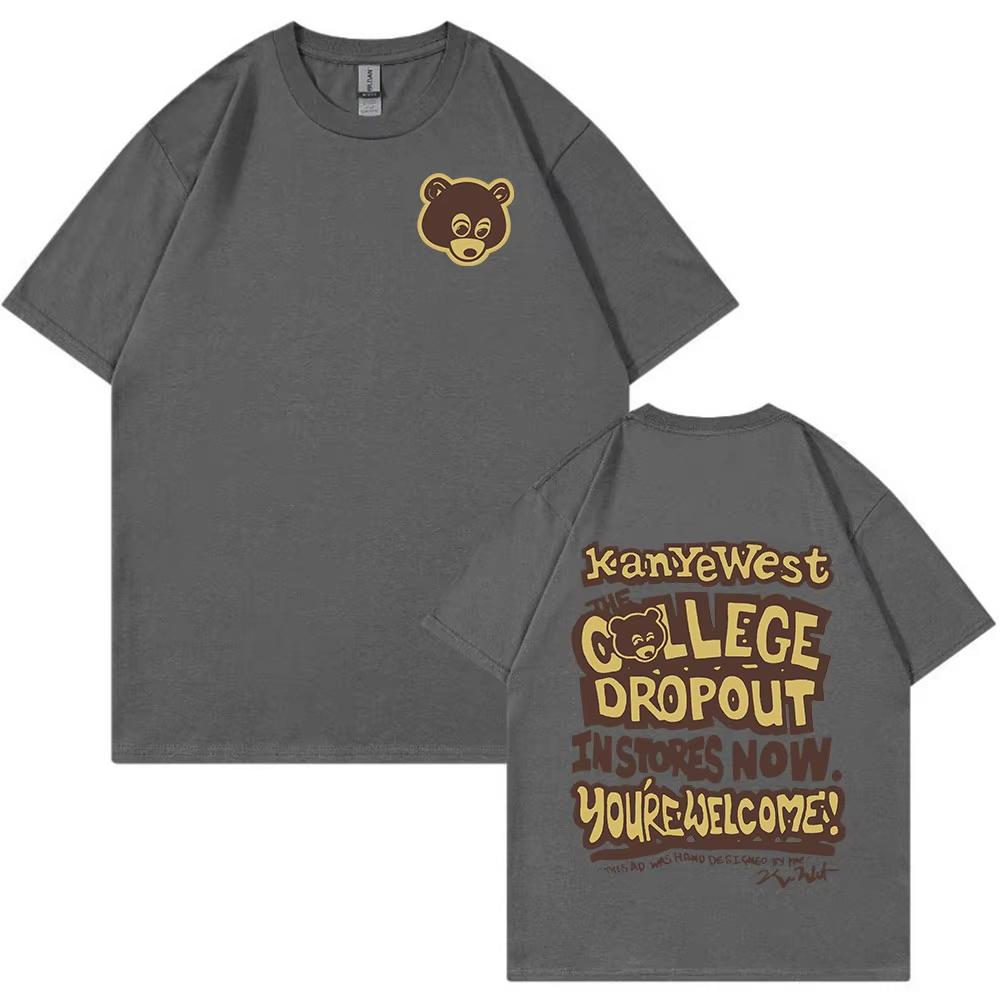 Kanye West College Dropout T Shirt Men's Clothes Hip Hop Vintage T-shirts Fashion Casual Oversized T Shirts Harajuku Streetwears6