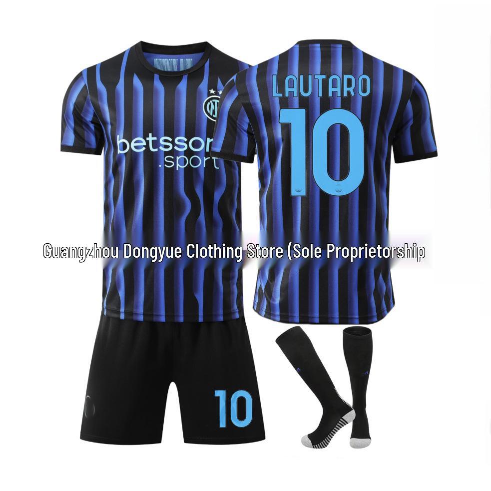 Inter Milan Home Jersey Adult & Kids Set - Short Sleeve, Number 10, 2025-26 Season 18