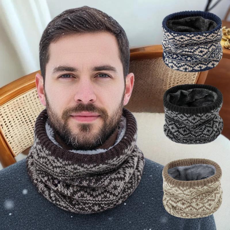 Unisex Winter Scarf Neck Warmer Thickened Fleece Outdoor Cycling Face Mask Versatile Knitted Neck Protection Overhead Scarf