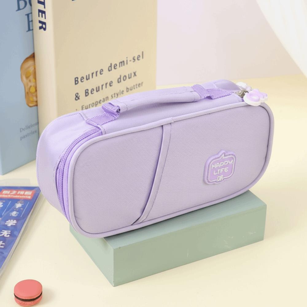 Canvas Pencil Cases Large Capacity Stationery Storage Pouch Students Pen Bag School Supplies