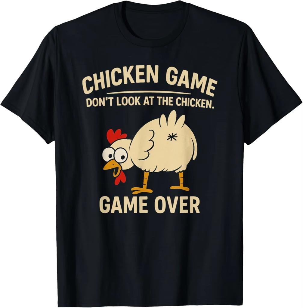 Hahnenspiel Nicht den Hahn ansehen Lustiges Hahn T-Shirt Individuell Bedrucktes Grafik T-Shirt Herrenbekleidung Ropa Hombre