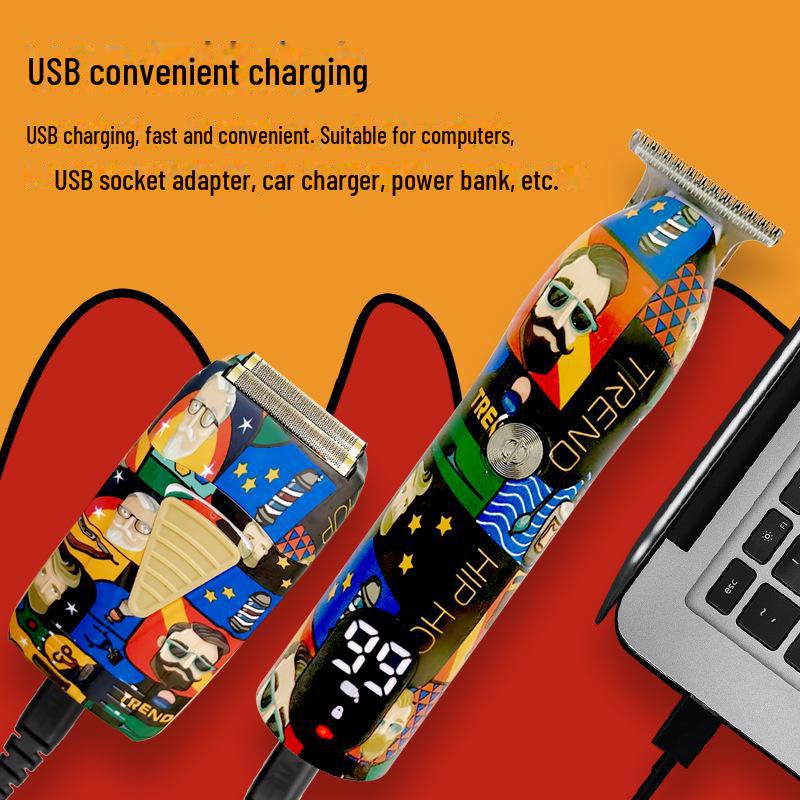 Graffiti 2-Piece Hair Clipper & Razor Set for Styling and Grooming