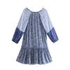 Fashion Style 2024 Summer New Arrival Women's Clothing Loose Easiest for Match Stylish Flowers Print Layered Patchwork Dress