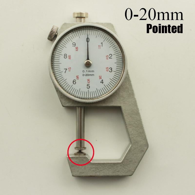 1Pc Precision Leather Thickness Gauge, Aluminum Alloy DIY Craft Measuring Tool, 0-10mm & 0-20mm Range, Dual Flat & Pointed Heads
