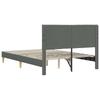 Bed Frame with Headboard Dark Grey Fabric