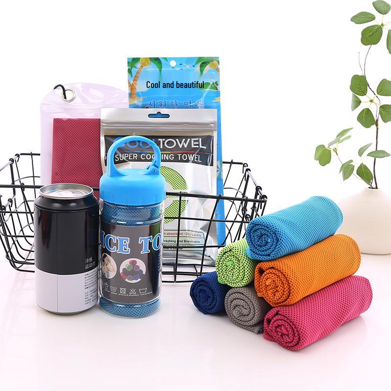 Ice Silk Quick-Dry Sports Towel for Outdoor Fitness & Running - Cool Logo Print