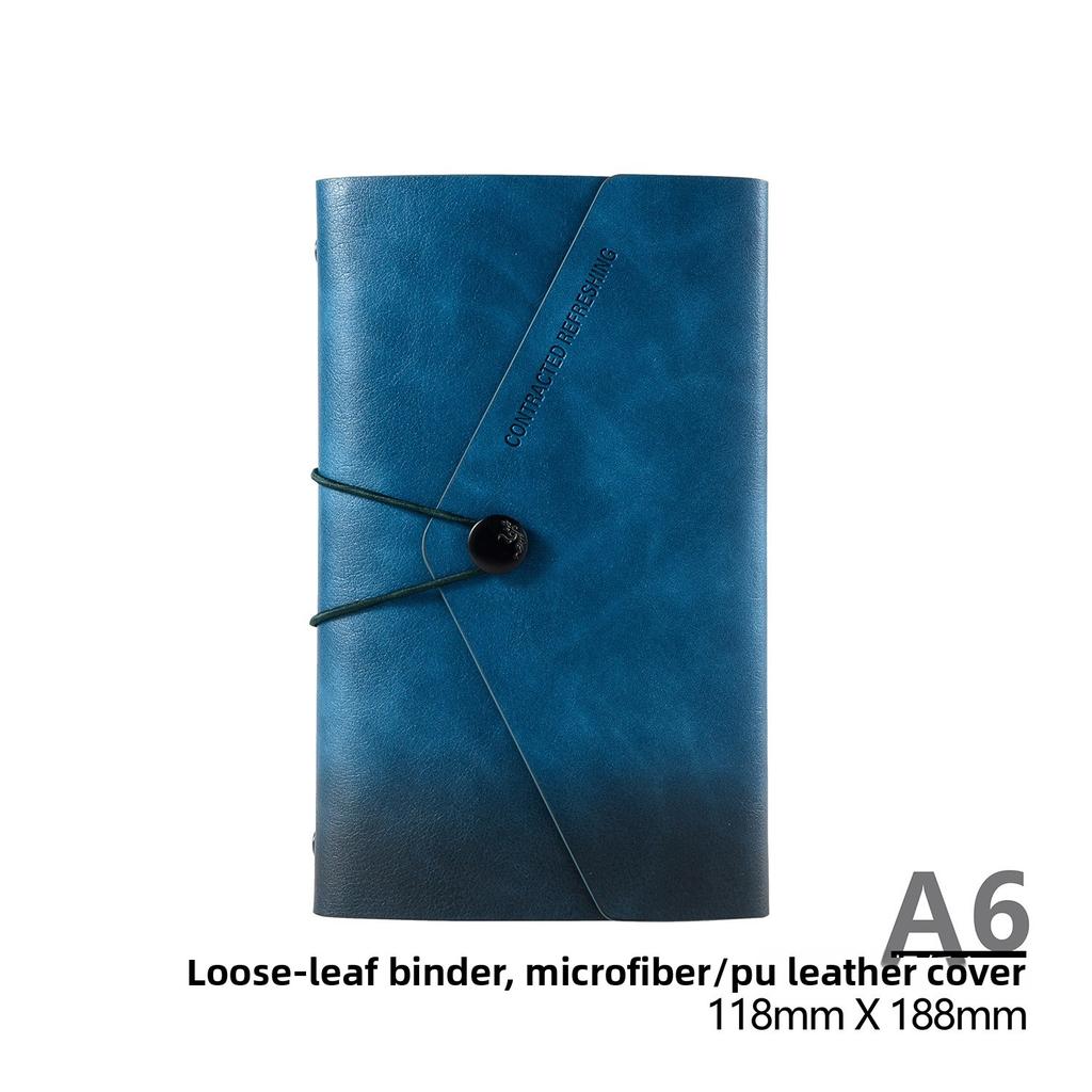 Microfiber Leather A6 Loose-leaf Notebook High Value Gradual Change Color Pocket A7 Small Book Soft Leather Belt