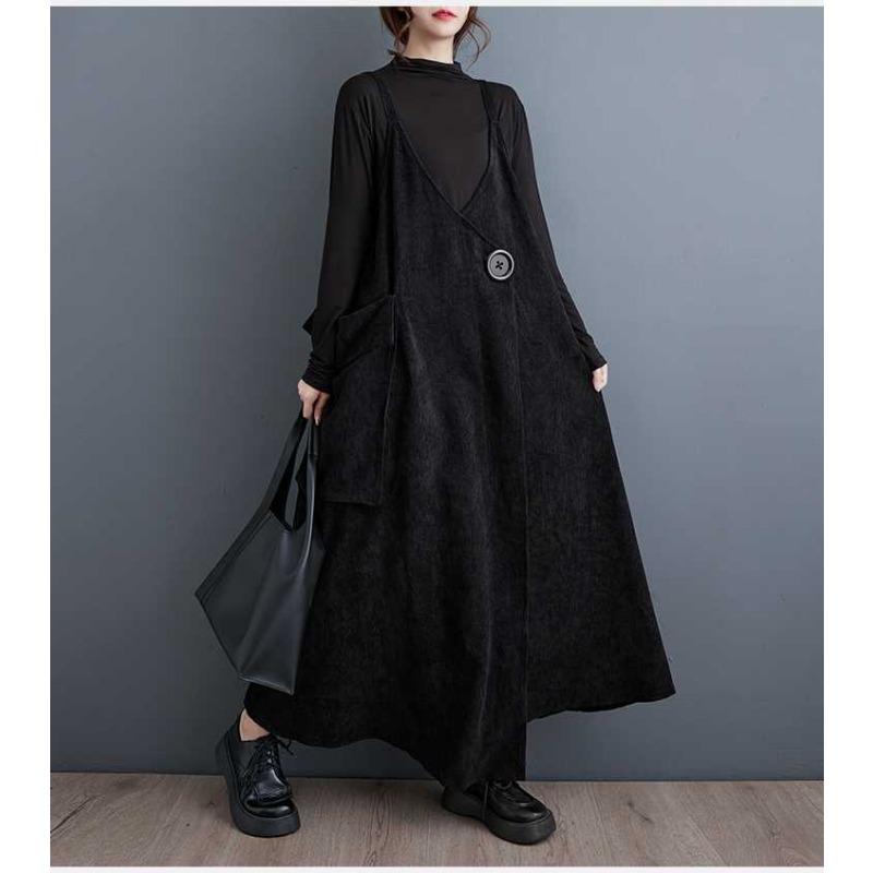 New Plus Size Design Crafted Straps Adjustable Loose Dresses