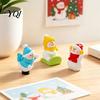 Car Dashboard Winter Accents Mini Snowman Figurine, Christmas Skiing Dolls, Small Desktop Handmade Crafting Resin Ornaments Figurines, Micro Landscape