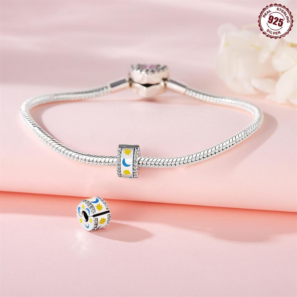 Beads Copper Original Luminous Stars Moon Sun Positioning Buckle Beads Fit Bracelet Jewelry Diy Gift Accessory