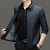 Spring and Autumn Men's Lapel Casual Thin Jacket Middle-aged Dad's Short Business Administrative Cadre Non-ironing Jacket