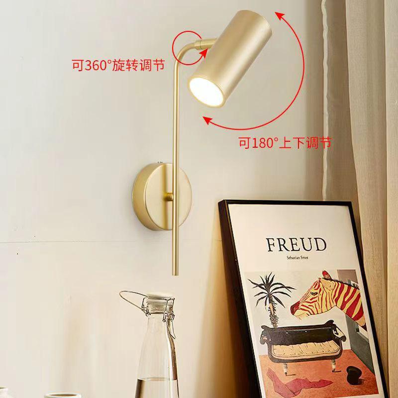 Modern Nordic Wall Lamp Rotatable LED Lights Bedroom Lamp Bedside Read Minimalist Creative Black Gold Interior Home Decor Sconce