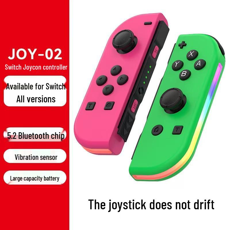 Colorful RGB Switch Joy-Con Left & Right Controllers with Wake-Up, Bluetooth 5.2, Vibration, and Motion Control.