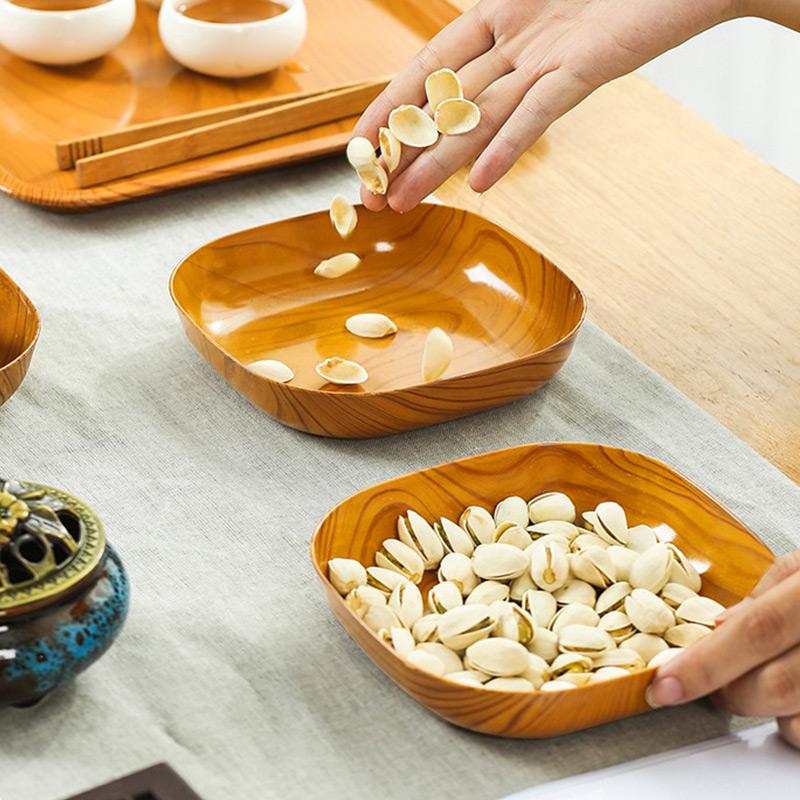 Wooden Japanese Pallet Oval Simple Mini Tableware Fruit Plates Home Afternoon Tea Snack Plates Dining Table Bread Cake Dishes