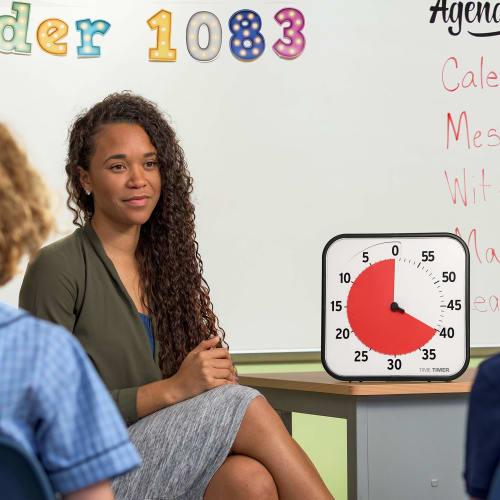 Time Timer TT12B-W Study Timer, 30cm, 60-Minute Learning Alarm