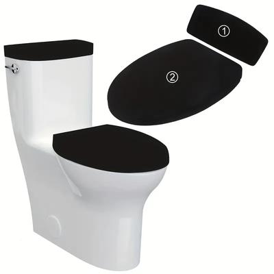 2Pcs/Set Spandex Stretch Toilet Seat Cover Washable Removable Thin Fabric Toilet Lid Water Tank Dust Protection Cover Bathroom