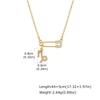 Zodiac Necklace Gold Plated Stainless Steel Chain Safety Pin 12 Constellation Horoscope Pave CZ Pendant Waterproof