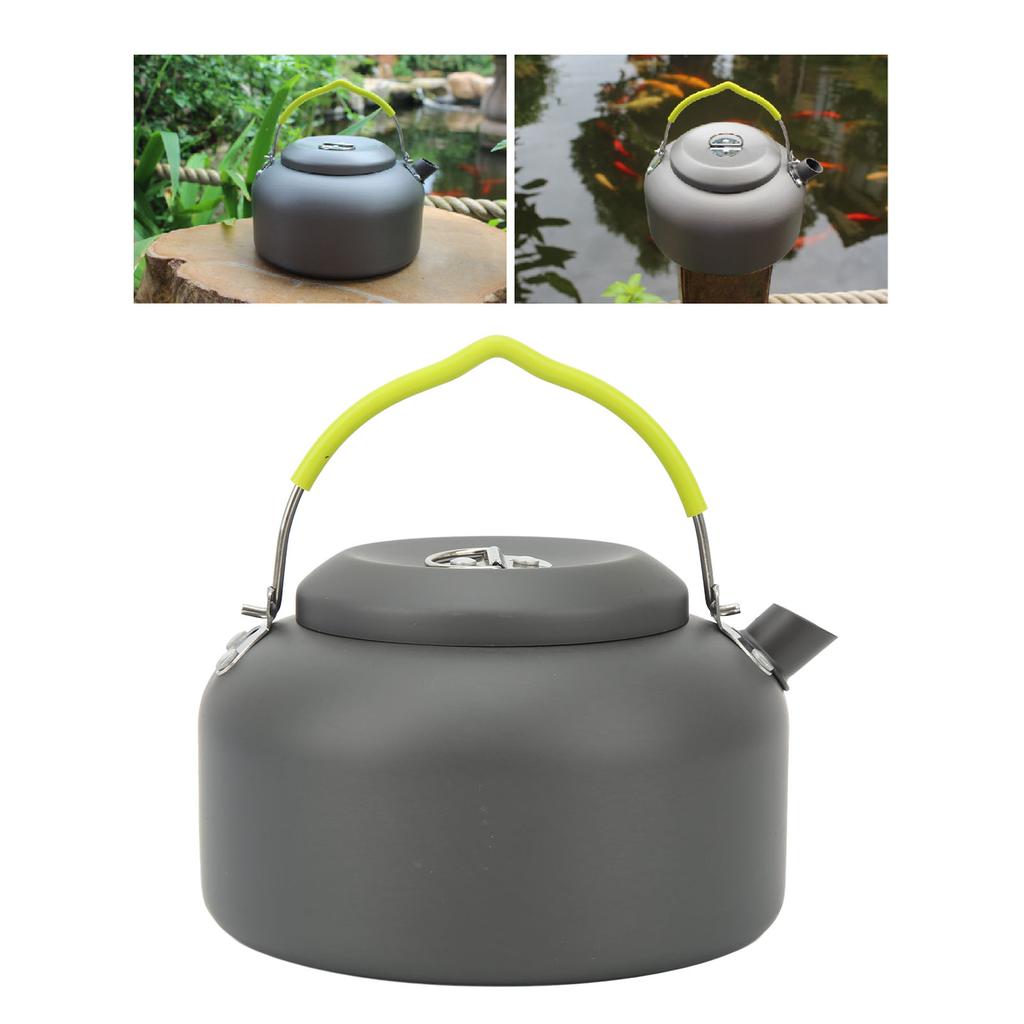 1.3L Camping Kettle Aluminum Alloy Anodizing High Temperature Resistant Heat Insulation Outdoor Tea Coffee Pot