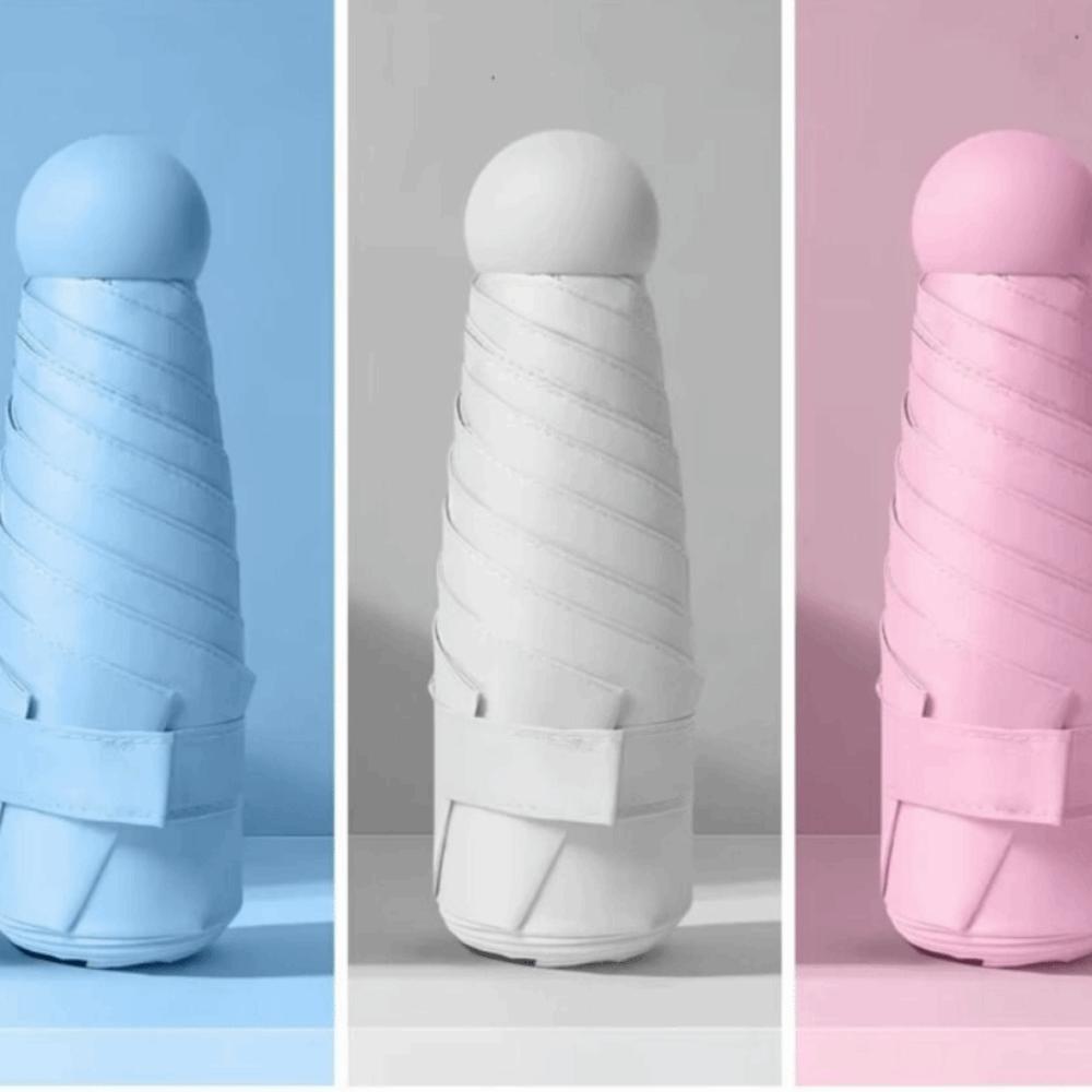 Mini Capsule Foldable Umbrella Reinforced Umbrella Rack 5 Fold Rain Umbrella With Storage Box Windproof UV Umbrella Women