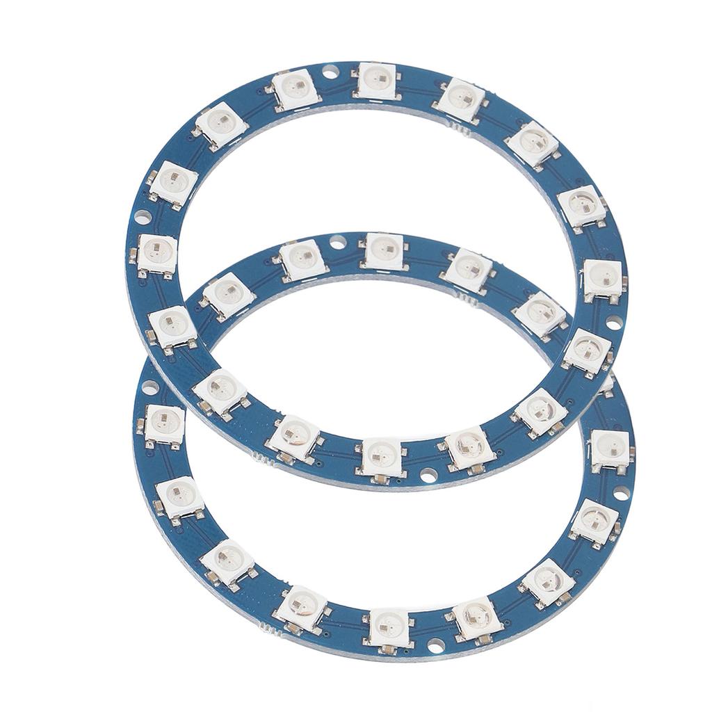 2Pcs RGB LED Ring 16 Bit Intelligent Full Color Highlight 5V Digital Port WS2812B 5050