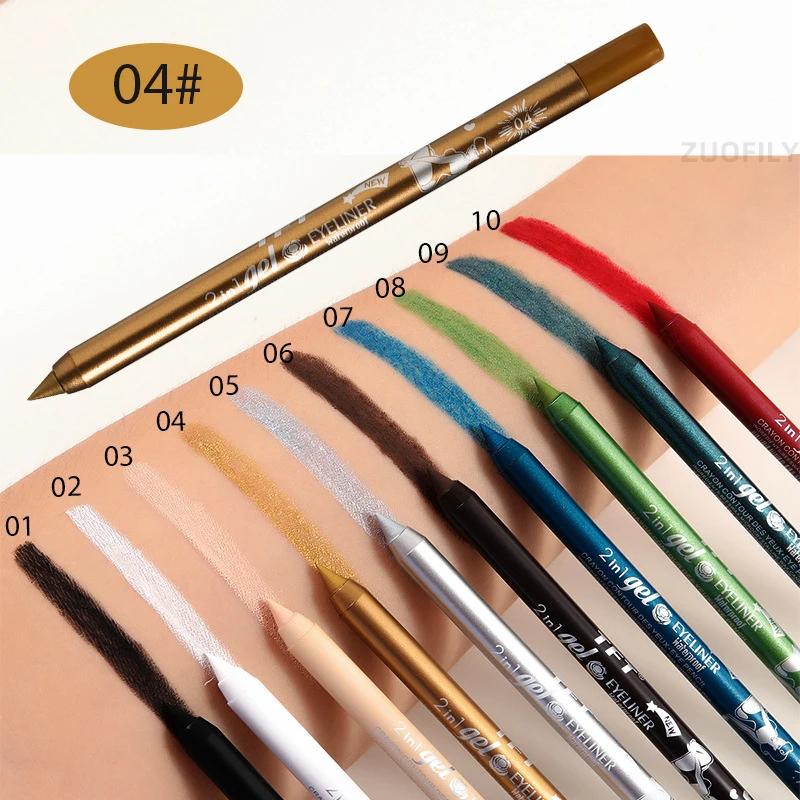 

Waterproof Eyeliner Gel Pencil Pigment Brown Black White Glitter Eyeiner Pen for Women Fashion Easy Color Eyes Makeup Cosmetics
