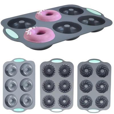 Silicone Donut Mold Baking Utensils Cake Chocolate Round Mold High Temperature Resistant Pudding Macaron Cake Mold Pastry Tools