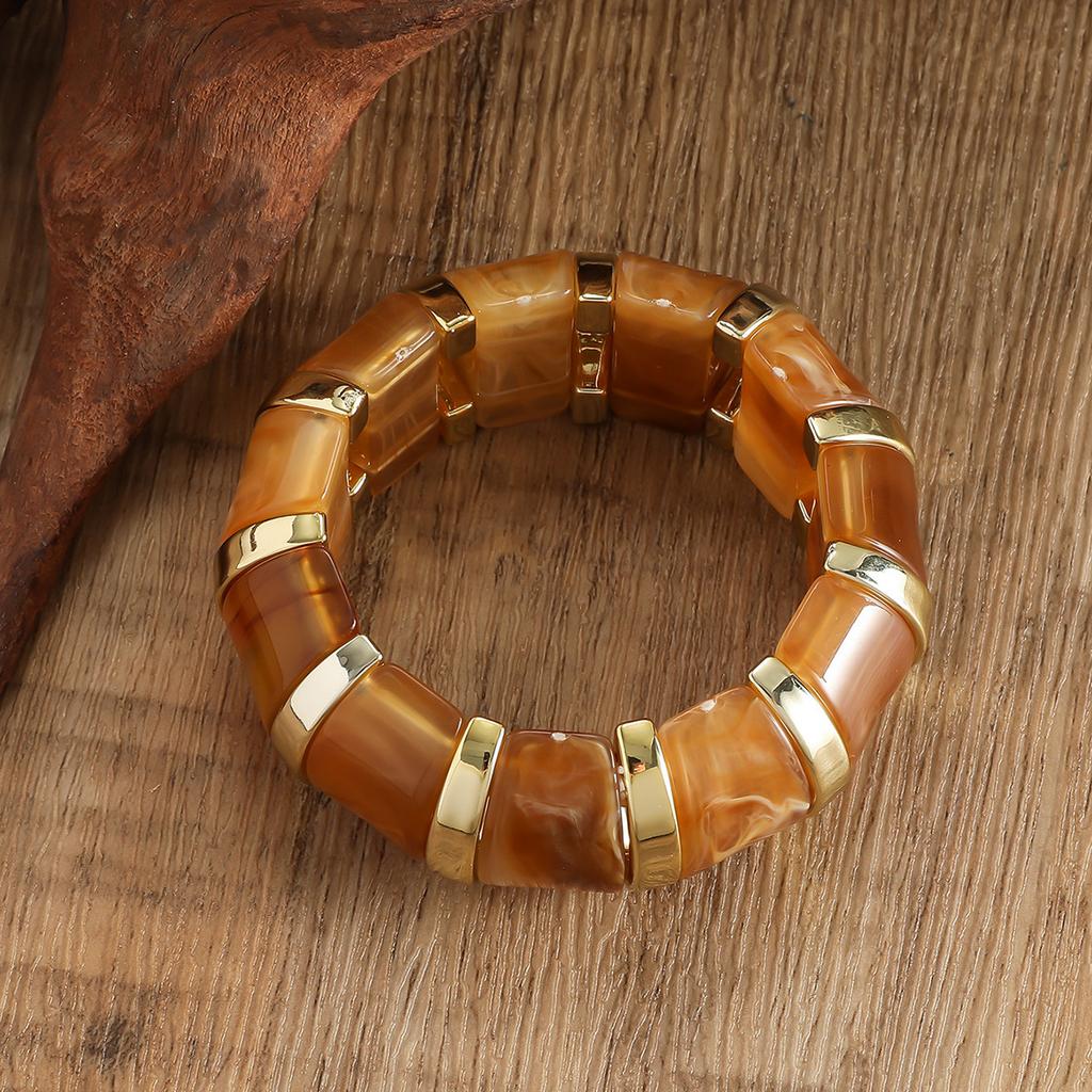 New Rendering Acrylic Elastic Rope Bracelet Minimalist Maillard Temperament Bangle High End Retro Exaggerated Jewelry For Women
