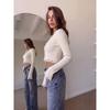 Women S Slim Fit V Neck Frayed Cropped Long Sleeve Knit Cardigan