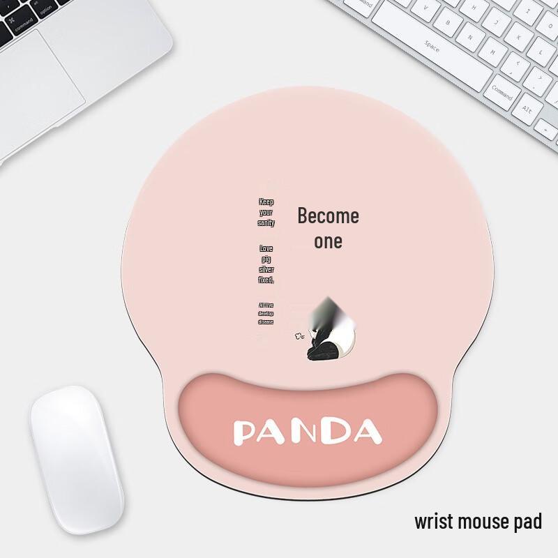 Panda Pink Ergonomic Wrist Rest Mouse Pad Set