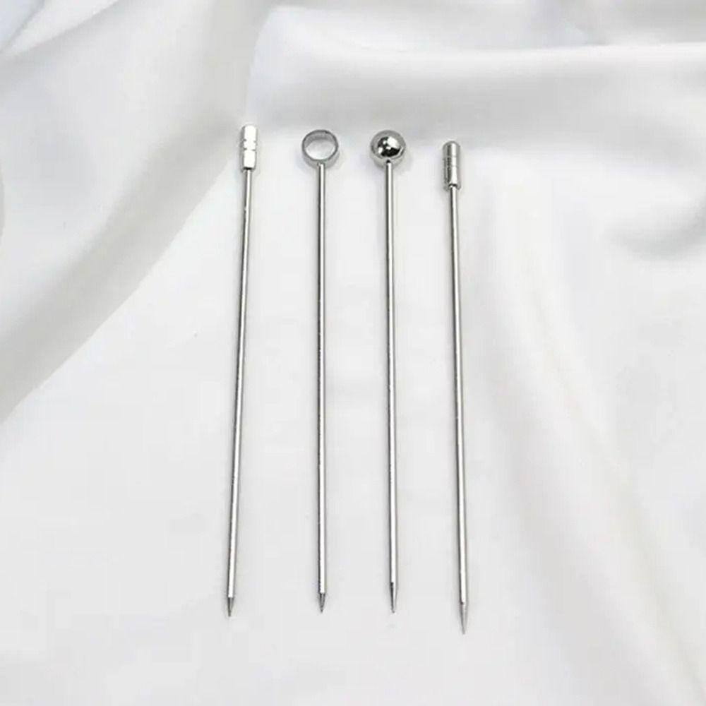 20Pcs Silver Color Martini Picks Stainless Steel Fruit Sticks Food Grade Cocktail Skewers  Buffet