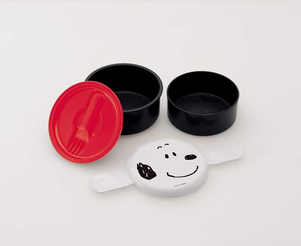 Skater Round Lunch with Two Made in ONWR1 Box, 500ml, Fork, Tiers, Japan, Snoopy, Peanuts,